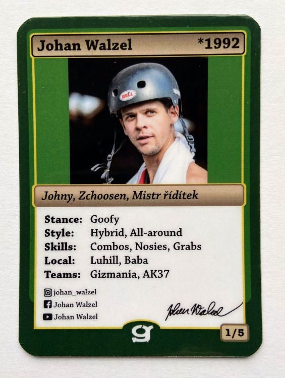 Kartička jezdce Johan Walzel LTD
